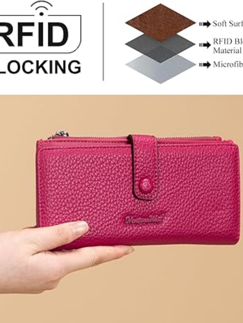 Montana West Women's RFID Blocking Bifold Wallet Card Holder Zip Coin Purse